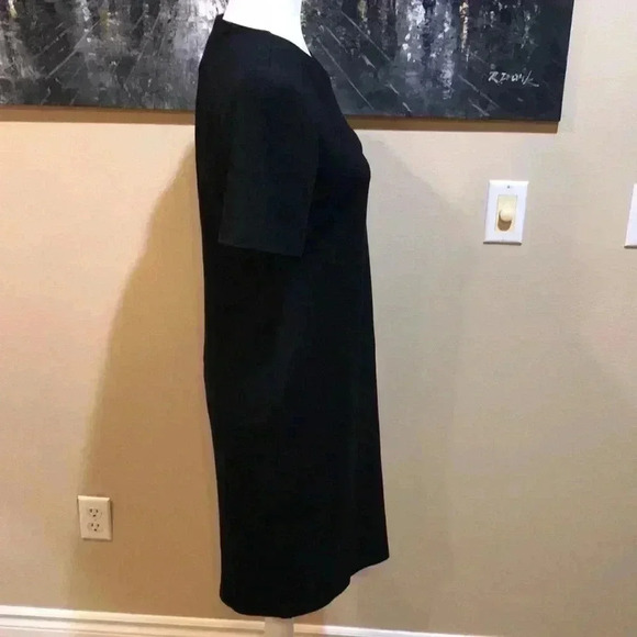 H&M Black Crew Neck Midi Bodycon Short Sleeved Dress-M - Picture 3 of 8